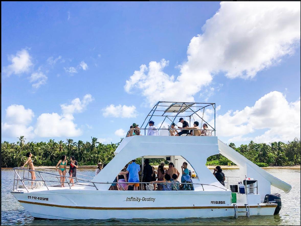 People enjoying themselves on the boat
