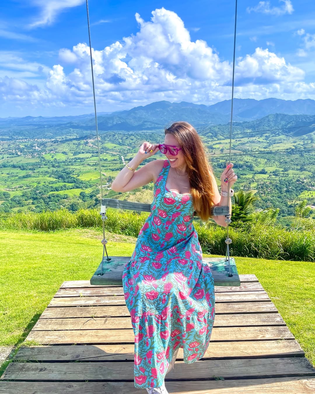 Girl smiling on the swing in Redonda Mountain
