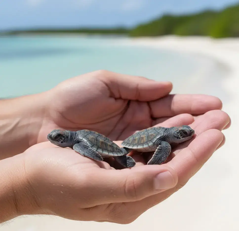 Baby Turtles in Saona Island